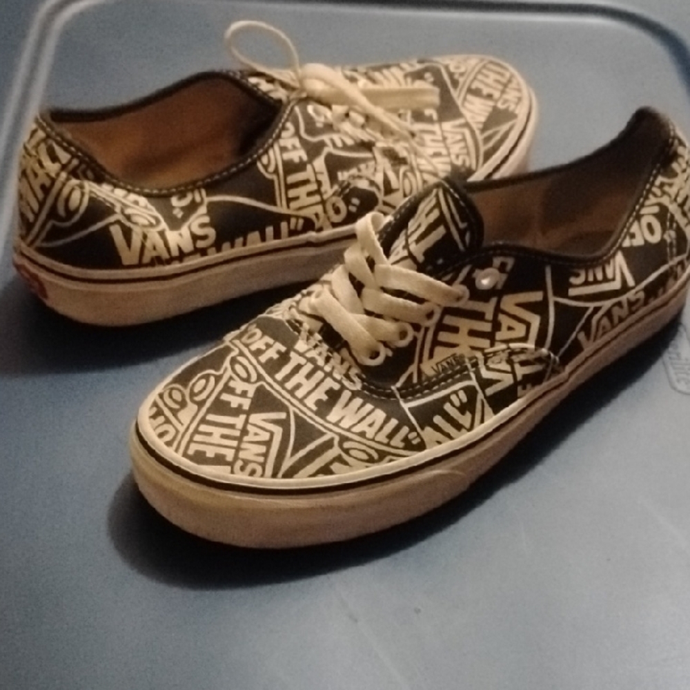 Vans Black and White Graphic Sneakers